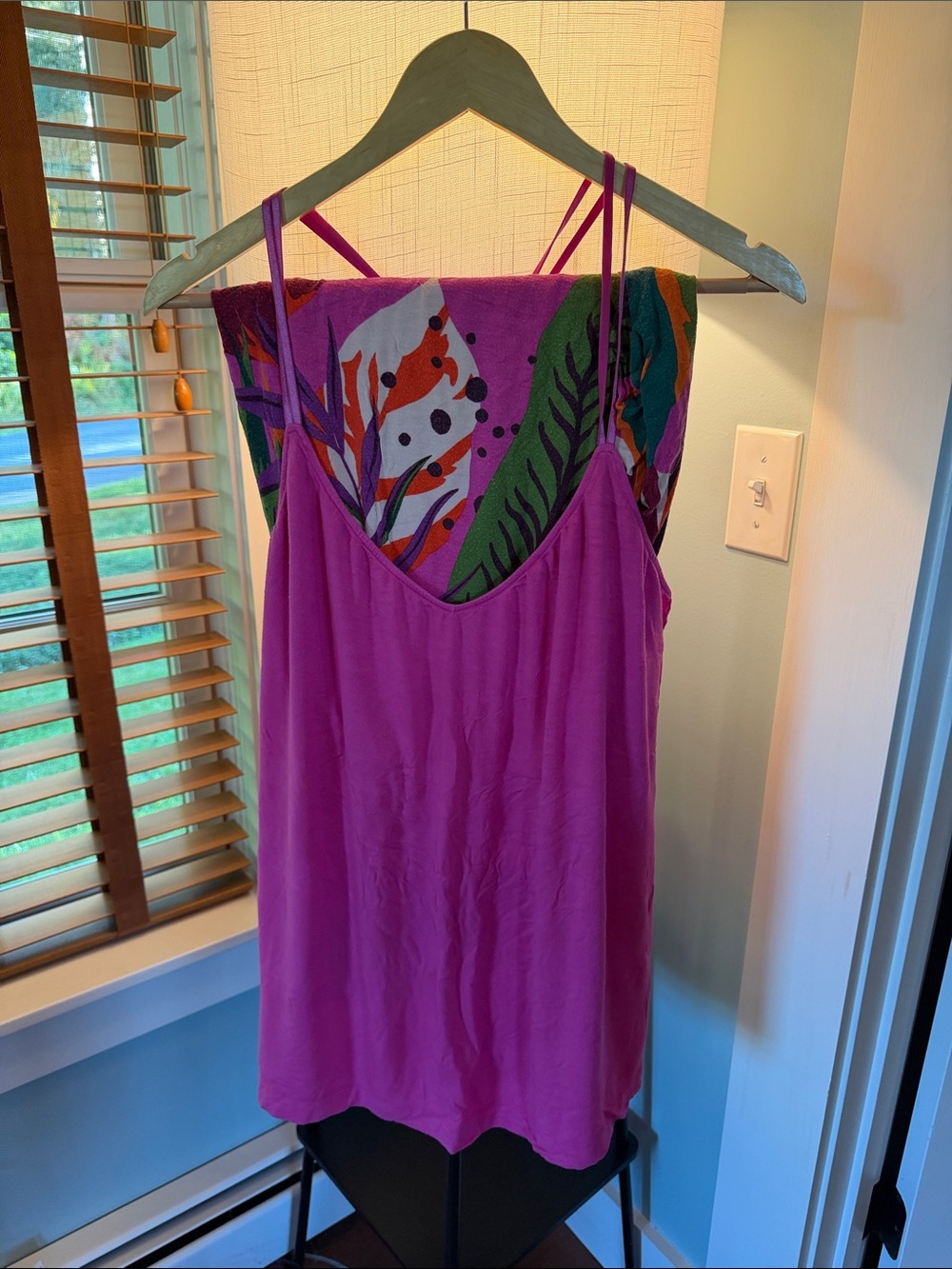 Women’s Pink and Tropical Floral 2-pc Pajama Set Soma Sz XXL